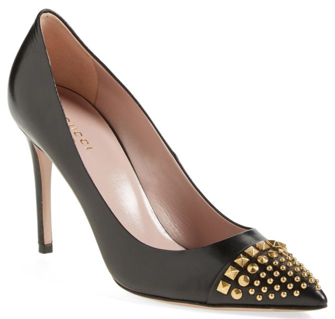 gucci coline studded cap toe pumps