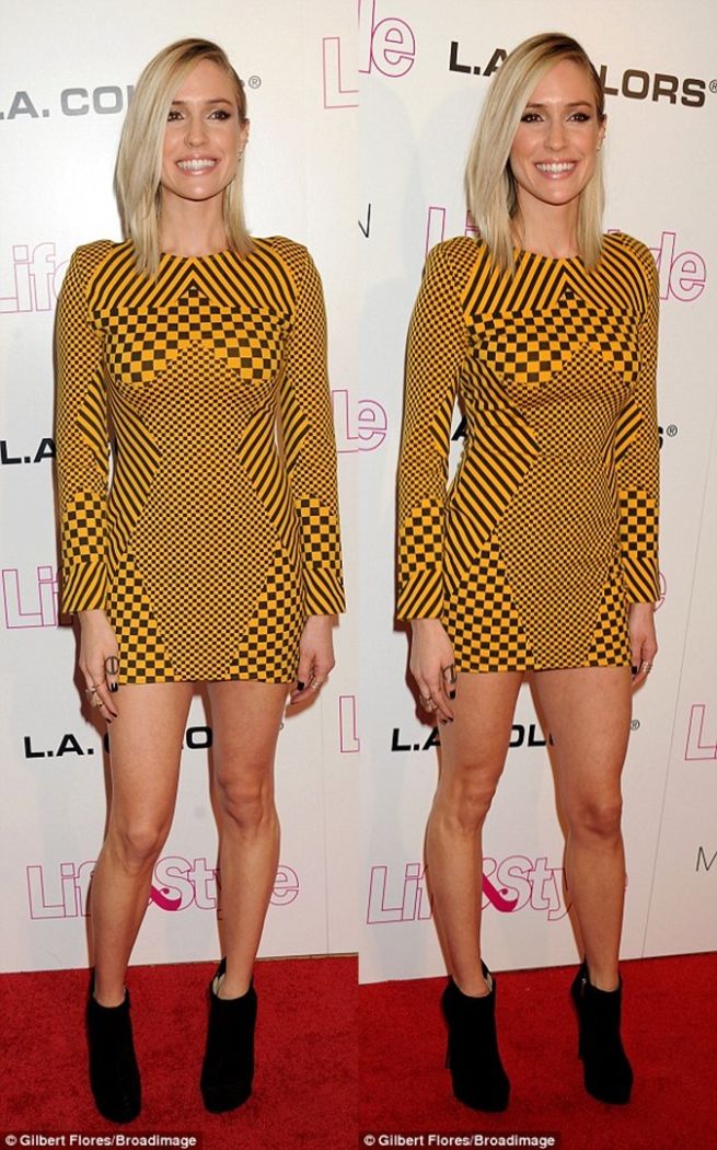 kristin cavallari black booties yellow dress 3-horz