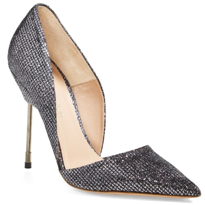 kurt geiger bond pumps in gunmetal metallic