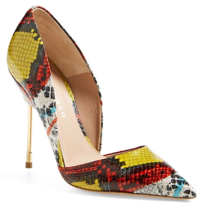 kurt geiger bond pumps in snake multi