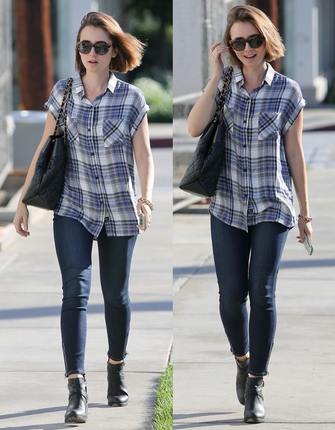 Lily Collins ends her Andy LeCompte Salon visit