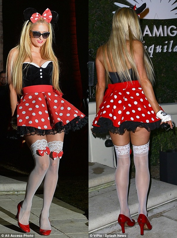 paris hilton christian louboutin wedge pumps halloween 2014 minnie mouse 3-horz