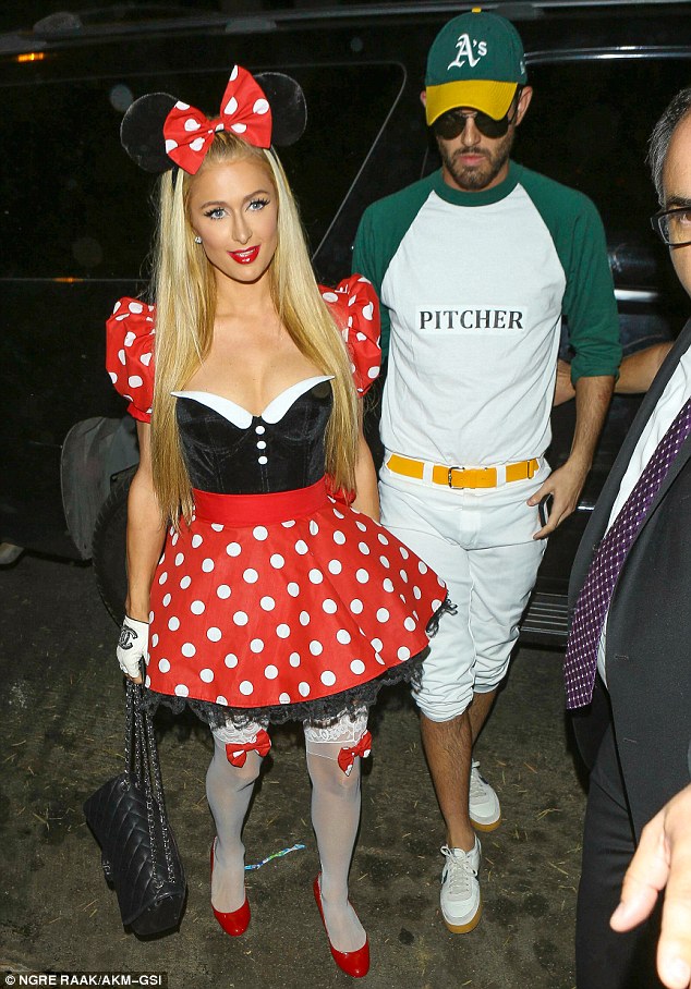 paris hilton christian louboutin wedge pumps halloween 2014 minnie mouse2