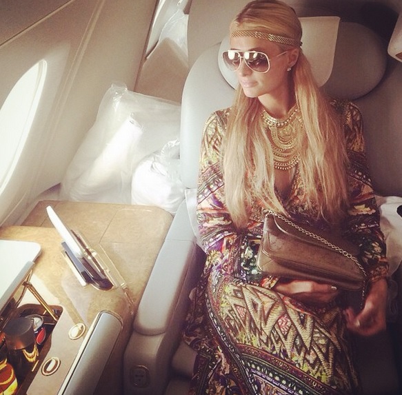 paris hilton printed dress pumps dubai october 2014 2