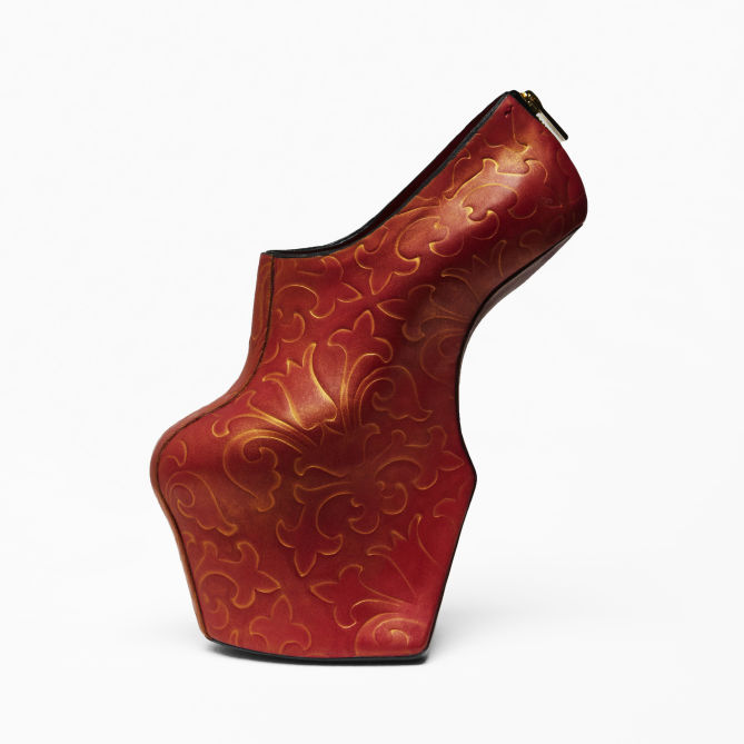 red-embossed-shoe