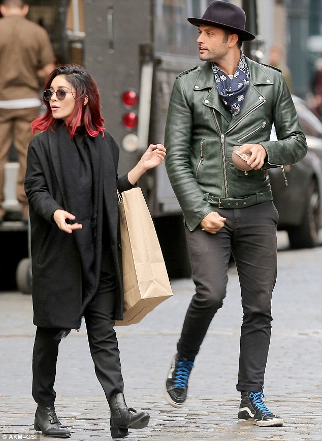 vanessa hudgens black tassel boots new york 2