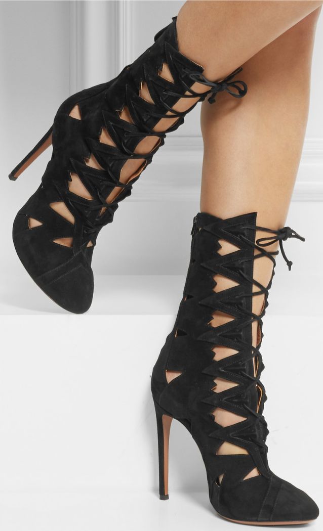 alaia cutout suede lace up boots 2