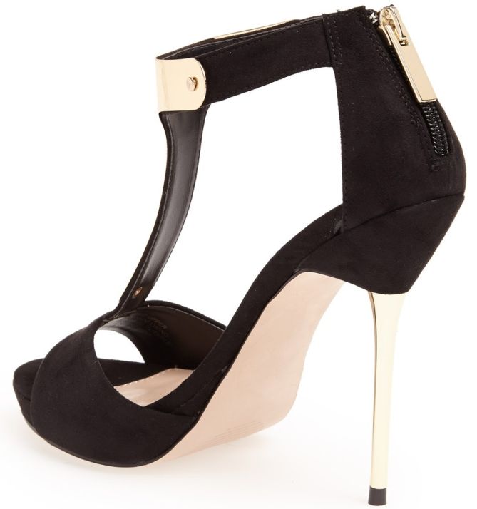 carvela kg kurt geiger glove t strap sandals black