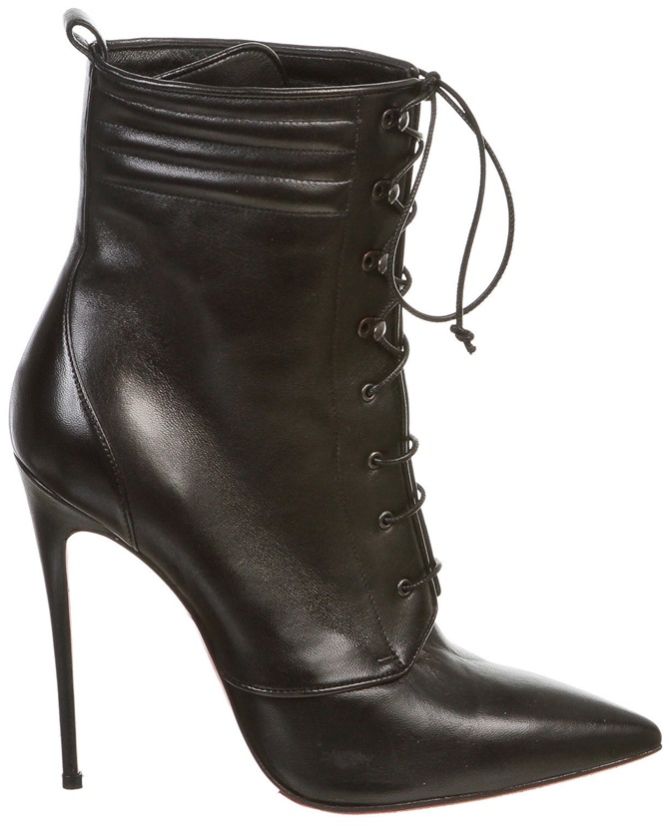 Christian Louboutin Mado Leather Lace-up Over the knee Boots in Black