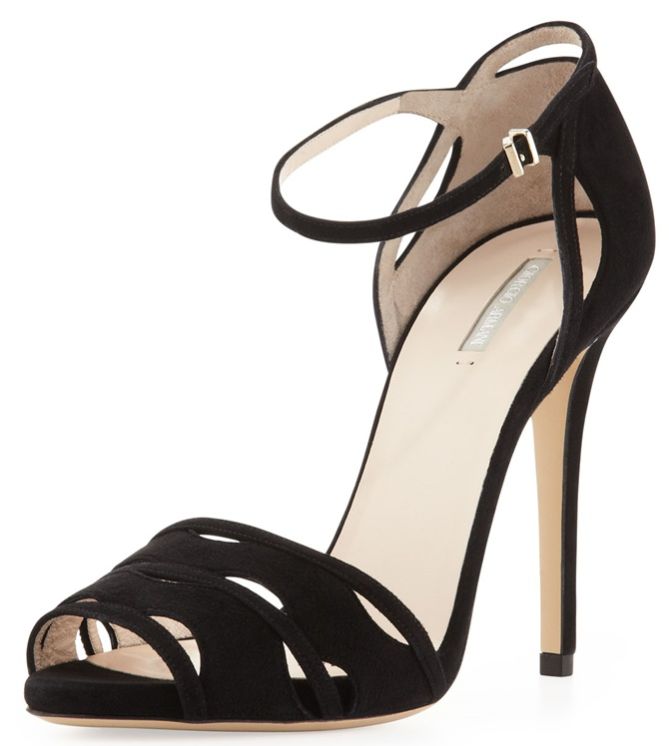 giorgio armani suede cutout sandals