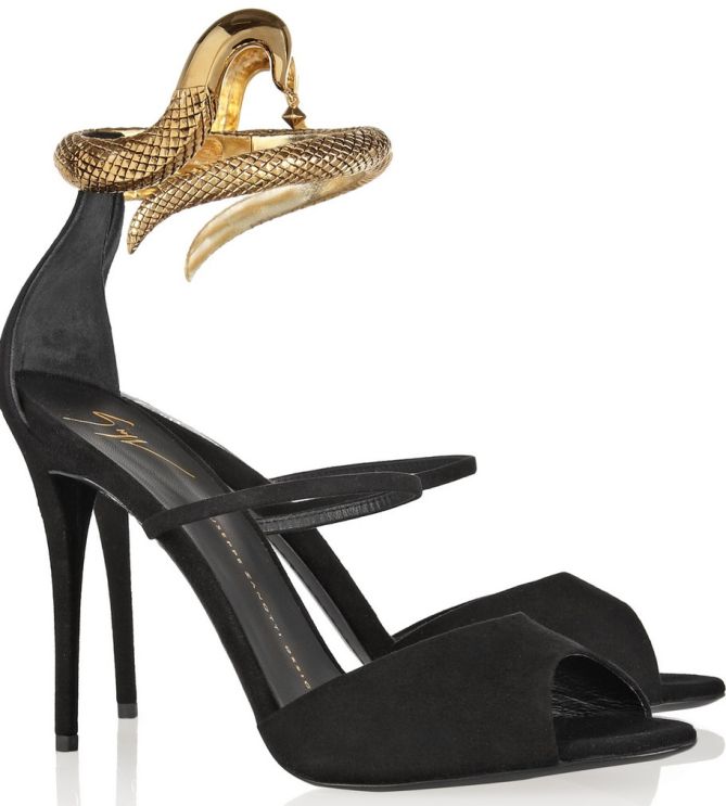 giuseppe zanotti snake effect metal suede sandals 2