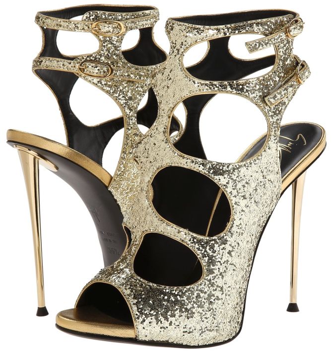 giuseppe zanotti snake print sandals gold