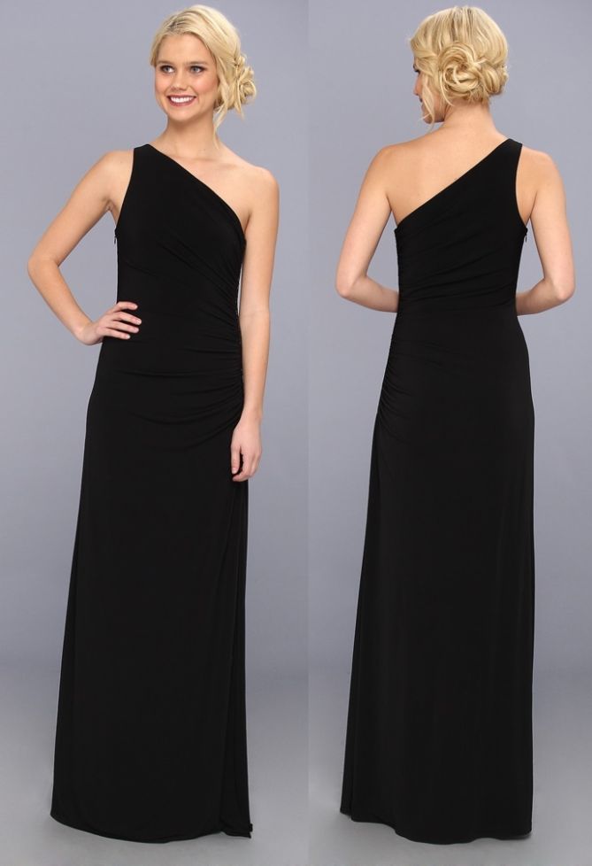 laundry shelli segal one shoulder gown