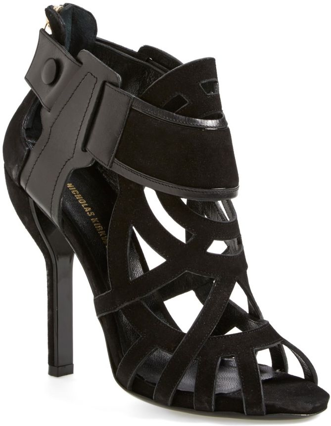 nicholas kirkwood laser cutout wide strap sandals