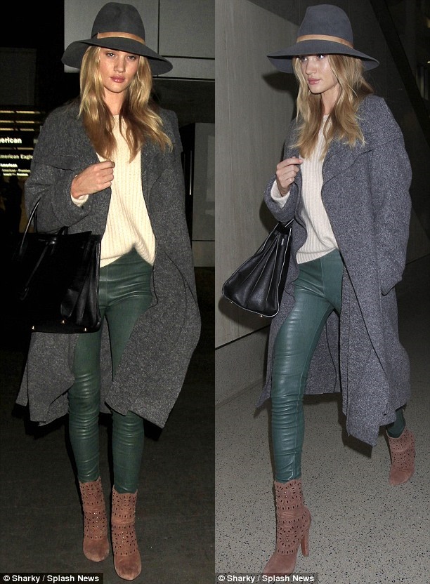 rosie huntington whiteley green leather jeans alaia beaded studded boots 3-horz