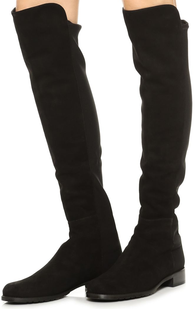 stuart weitzman 50 50 boots black suede