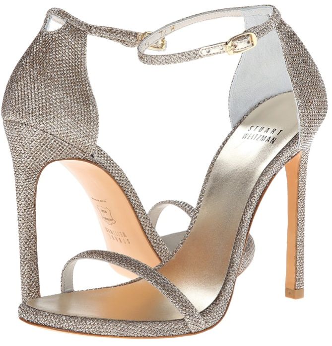 stuart weitzman nudist sandals glitter platinum