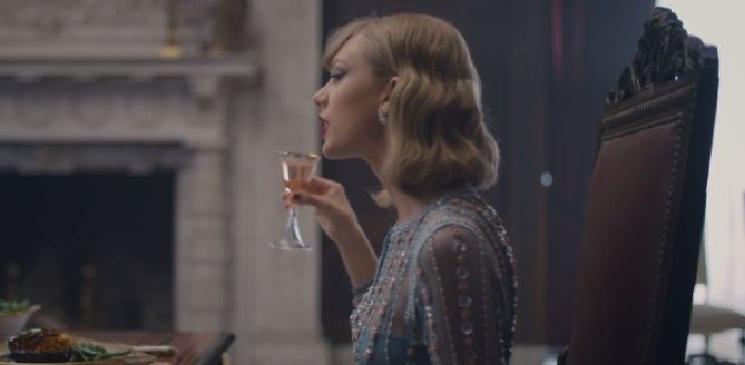 taylor swift blank space video dress blue lace