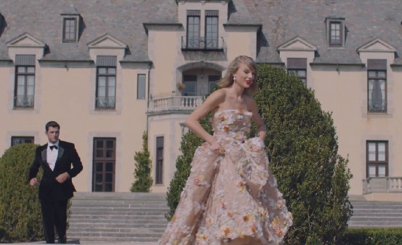 taylor swift blank space video gown floral