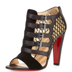 Christian Louboutin Signifiamma Mesh Red Sole Pump, Black - Shoes Post