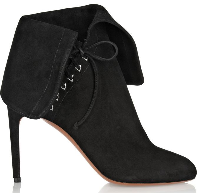 alaia foldover suede ankle boots