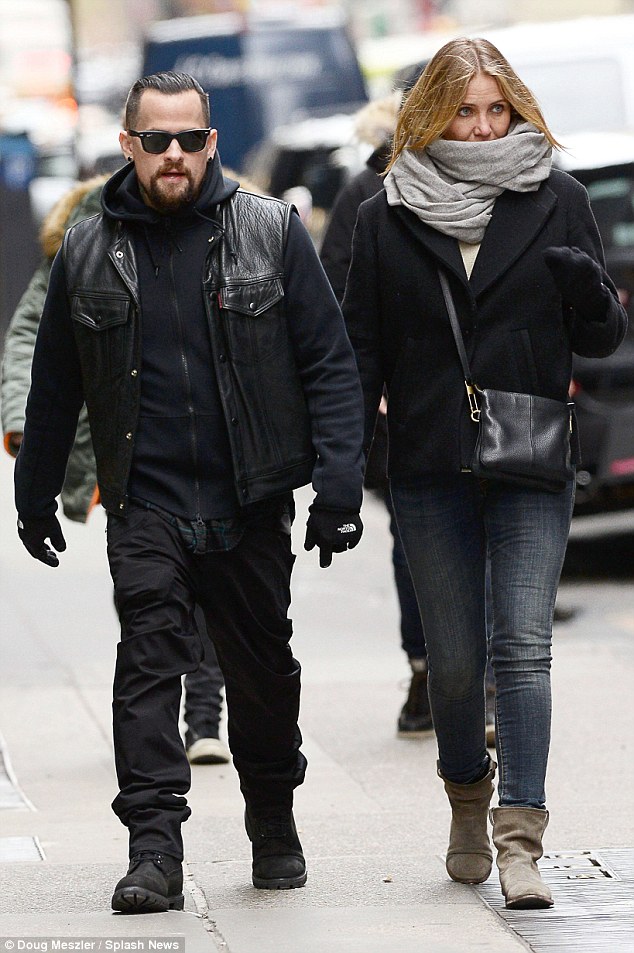 cameron diaz benji madden isable marant rugged boots manhattan november 2014