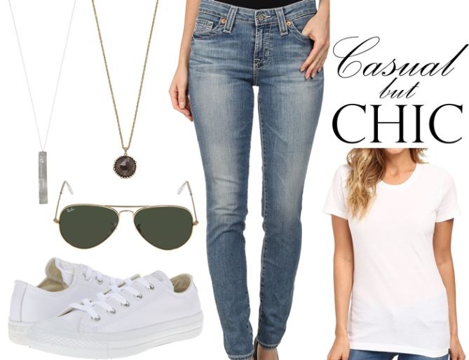 casual t-shirt jeans style