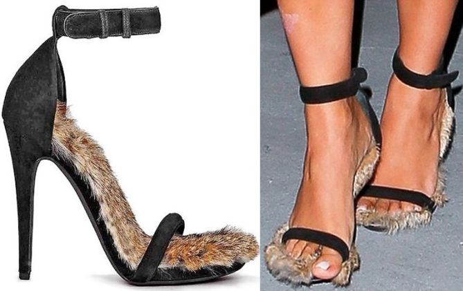 celine shoes fur