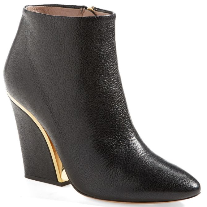 chloe beckie curved heel booties