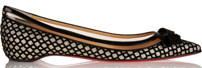 christian louboutin suspenodo flocked flats