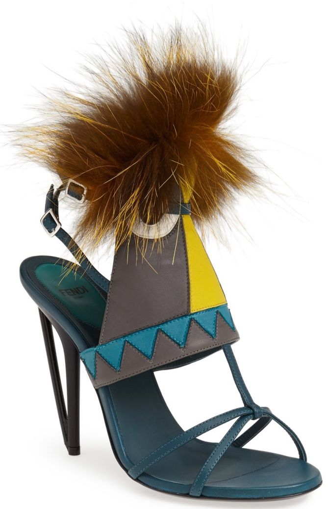 fendi bugs feather sandal