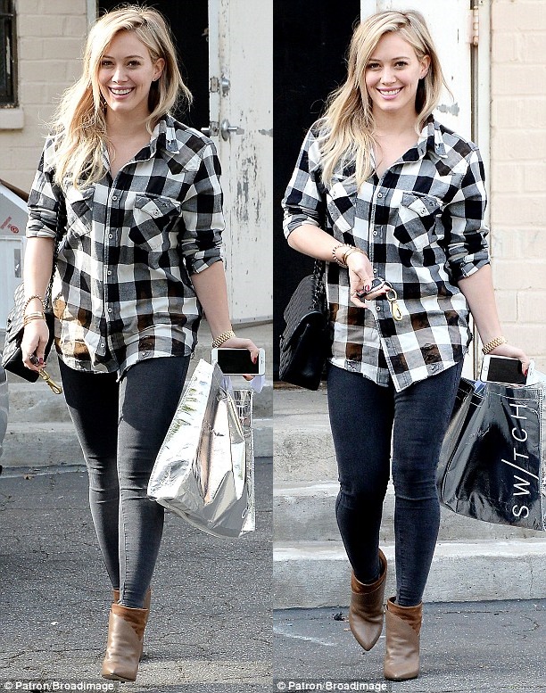 hilary duff iro boots black checkered shirt 3-horz