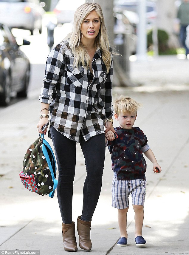 hilary duff iro boots black checkered shirt