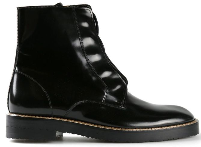 maison martin  margiela burnished leather boots