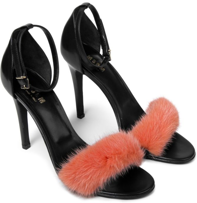 msgm fur strap sandal 2