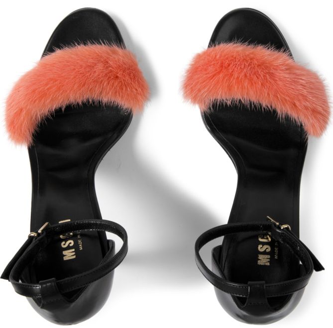 msgm fur strap sandal