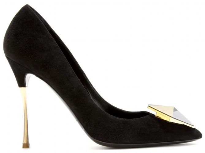 nicholas kirkwood hexagon gold heel pumps