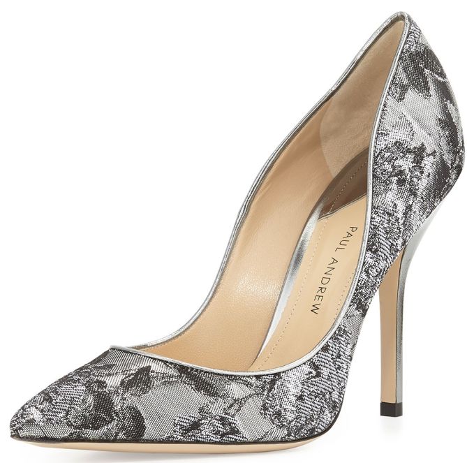 paul andrew metallic jacquard pumps