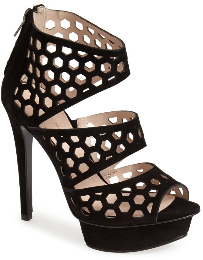 pelle mode cutout platform sandals