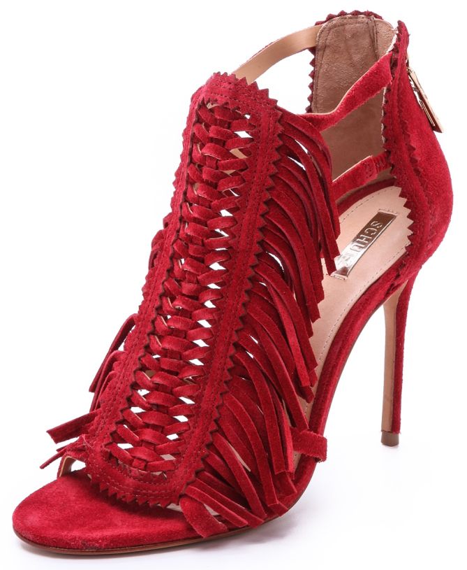 schutz suede fringe sandals