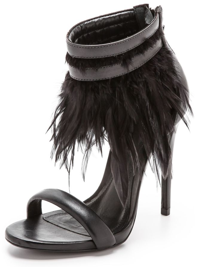 schutz uiara feather fringe sandals