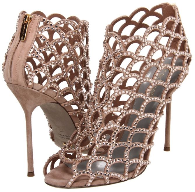 sergio rossi mermaid light skin sandals