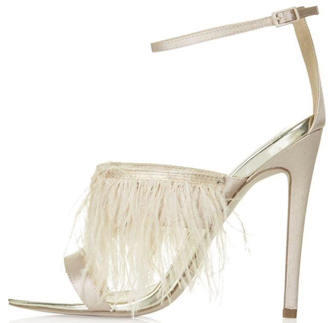 topshop feather strap sandals