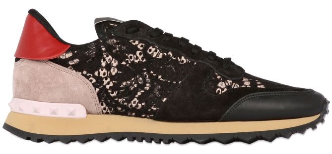 valentino lace mesh sneakers