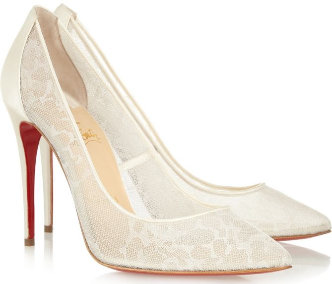 christian louboutin sheer lace pumps