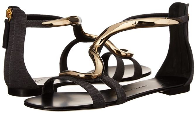 giuseppe zanotti metal detail suede flat sandals