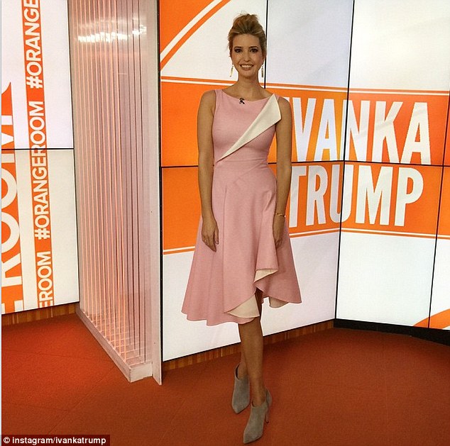 ivanka trump pink dress apprentice gray booties 3