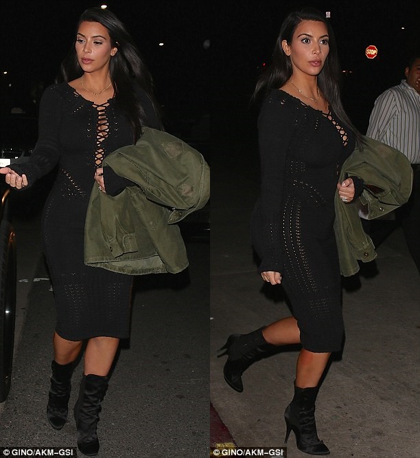 kim kardashian button boots knit dress 7-horz