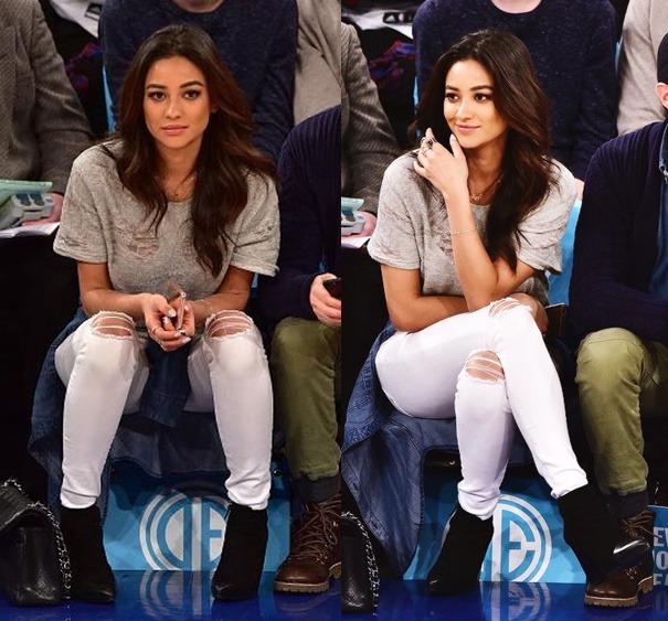 shay mitchell knicks hornets game january 2015 tory burch boots-horz