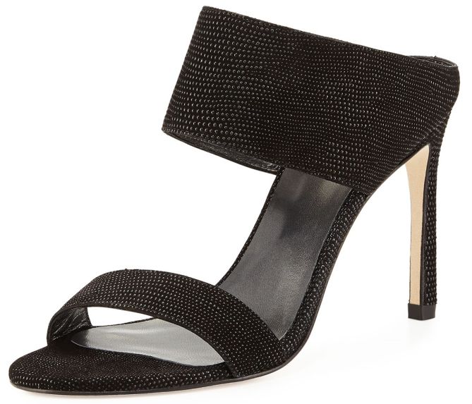 stuart weitzman myslide black glitter